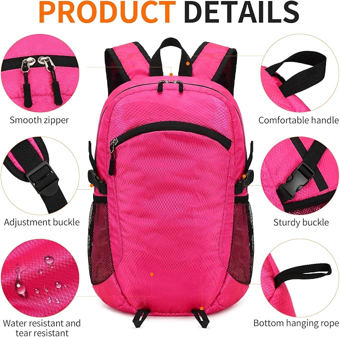 Small Hiking Daypack, 15L Waterproof Hiking Backpack Packable Lightweight - Image 6