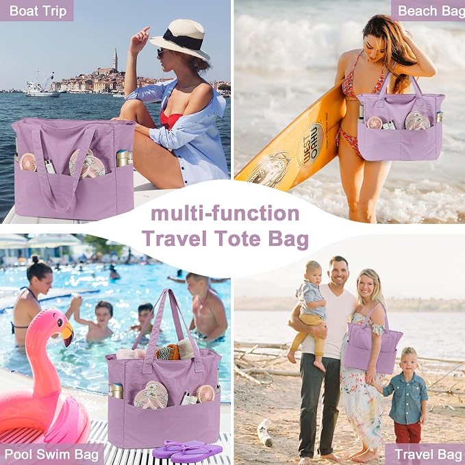 LEDAOU Beach Bag Waterproof Sandproof Women Tote Bag Pool Bag - Image 4