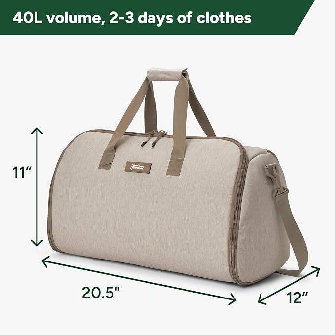 Halfday Convertible 2-in-1 Garment Duffel Weekender Bag 40L | Wrinkle-Free - Image 6