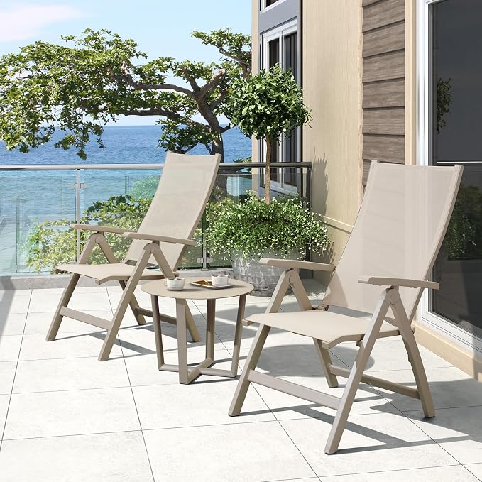 Adjustable Folding Chair, Indoor Bedroom, Outdoor Balcony, Lawn Yard Beach - Image 2