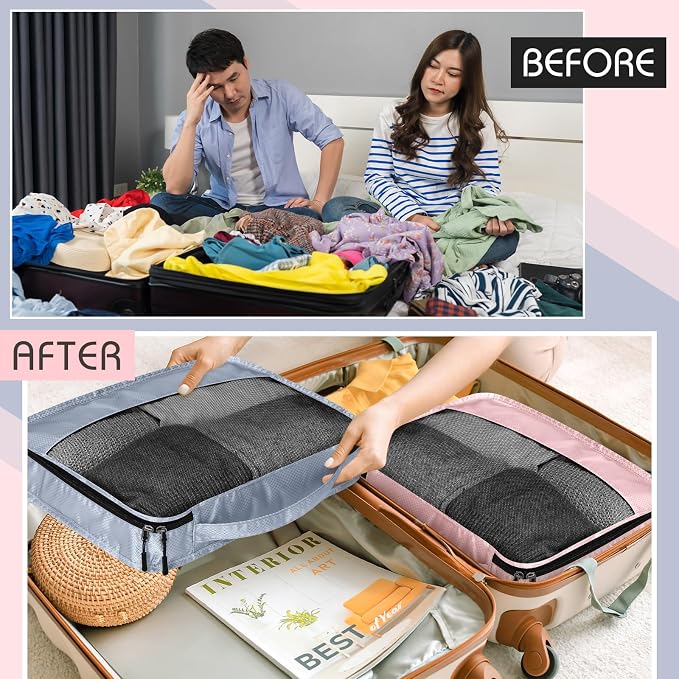 5 Pcs Packing Cubes for Suitcase Large Travel Cubes Carry on Luggage Organizer - Image 6