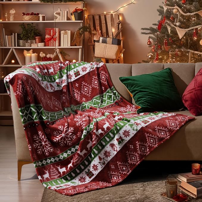 PHF Printed Fleece Throw Blanket, No Shed No Pilling Ultra Soft Plush Cozy Xmas - Image 5