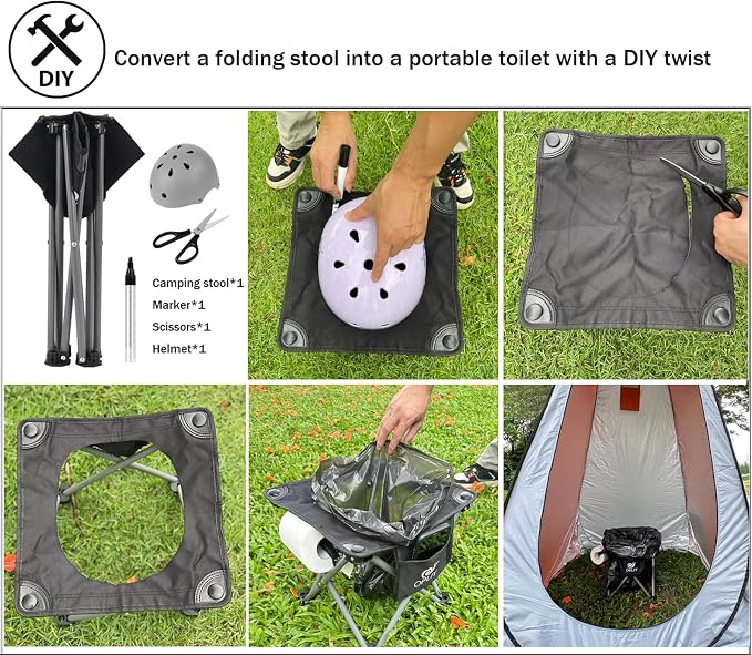 Opliy Camping Stool, Folding Small Chair Portable Camp Stool - Image 7