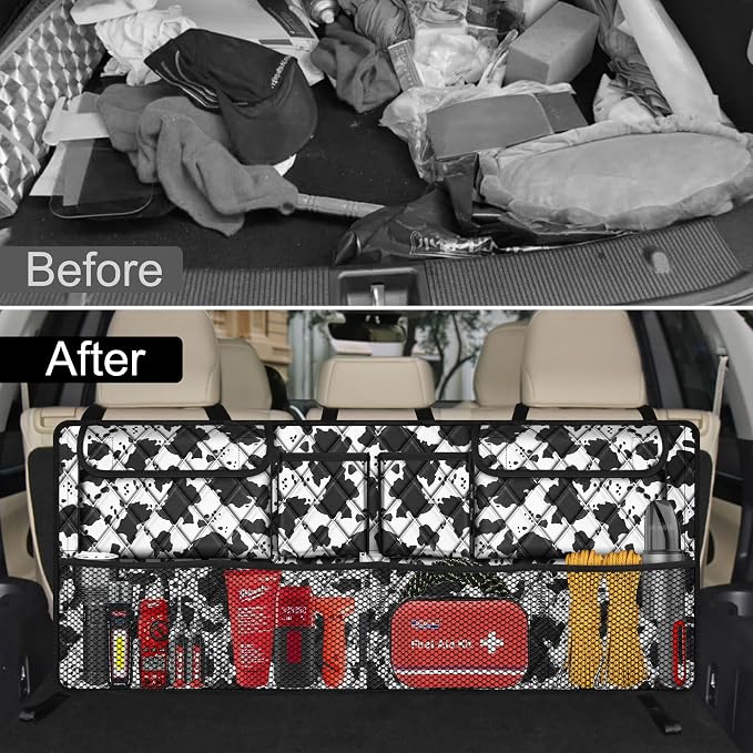 Femuar Car Trunk Organizer, Large Capacity Backseat Trunk Organizer, - Image 6