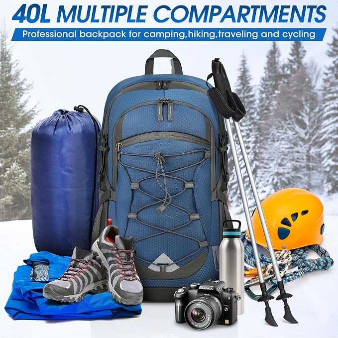 IGOLUMON Hiking Backpack 40L Packable Lightweight Camping Backpack Men Women - Image 8