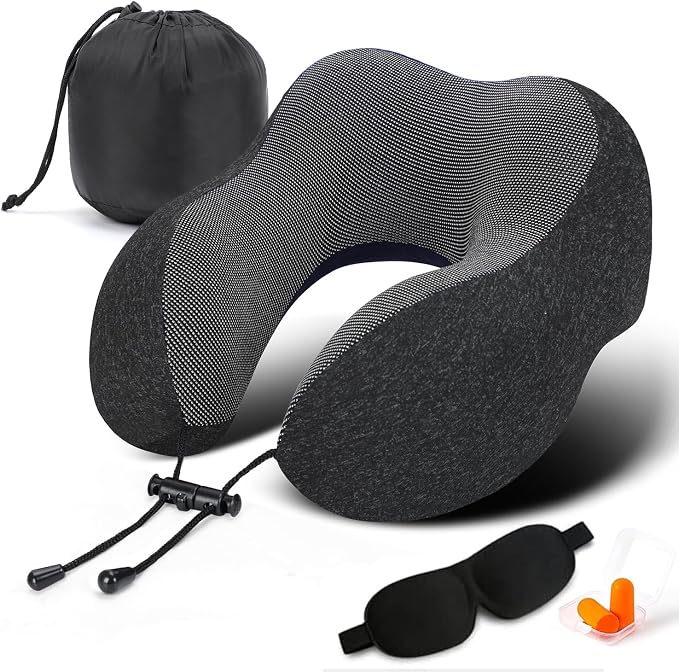 Travel Pillow, Best Memory Foam Neck Pillow Head Support Soft Pillow by TALLGONeckPillowAlwaysHere