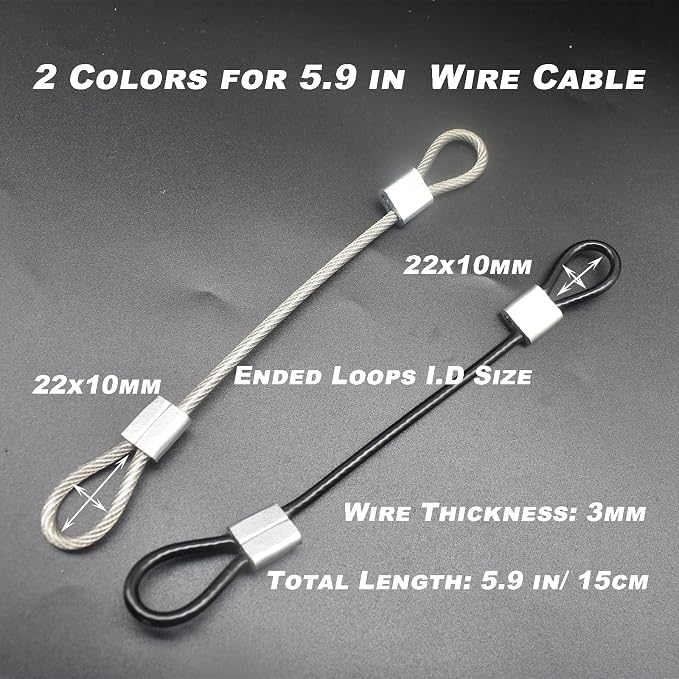 20 pcs 6 inch 3mm Thickness Stainless Steel Wire Cable - Image 3