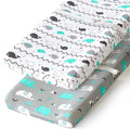 Stretchy Changing Pad Covers for Boys Girls, 2 Pack Jersey Knit, Elephant & by BROLEX