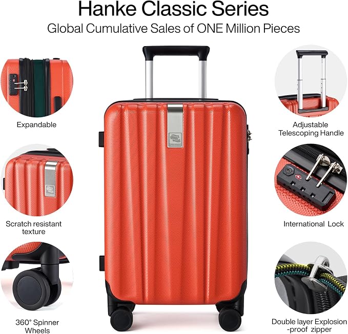 Hanke Expandable Hard Shell Luggage Sets 2 piece Carry on Luggage - Image 4