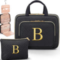 Gifts for Women, Initial Toiletry Makeup Bag Hanging Cosmetic Organizer by Partylamb