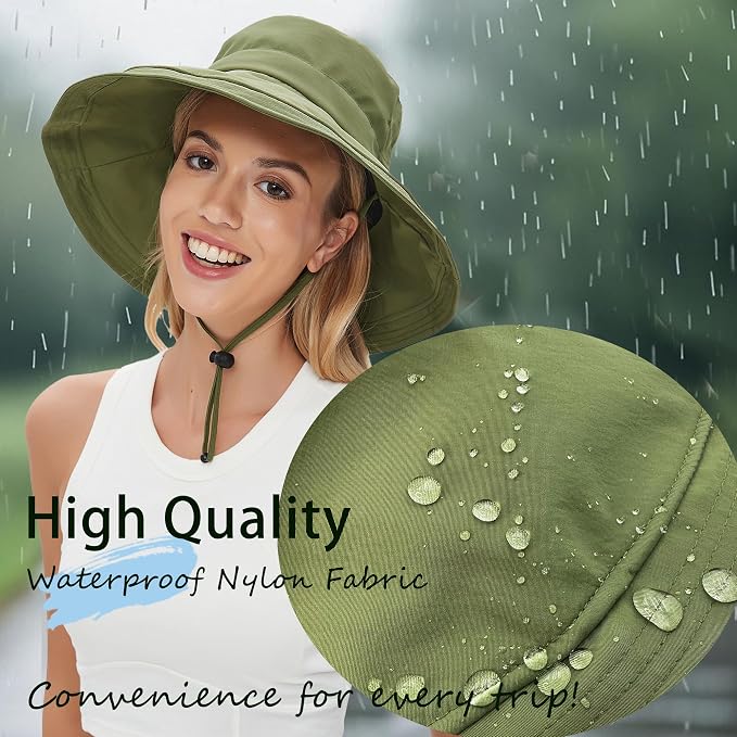 Sun Hats for Women Men UV Protection Wide Brim Bucket Hat - Image 3