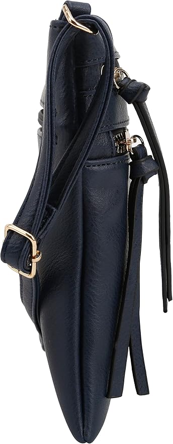 DELUXITY | Crossbody Purse Bag | Functional Multi Pocket Double Zipper Purse | - Image 3