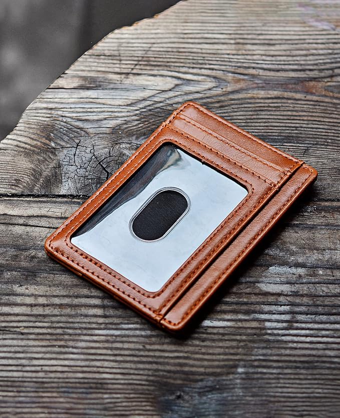 Buffway Slim Minimalist Front Pocket RFID Blocking Leather Wallets - Image 3