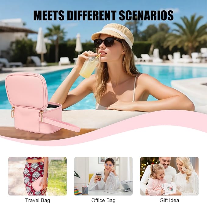 Relavel Mini Makeup Bag with Led Mirror, Small Cosmetic Bag with 3 Light Modes - Image 6
