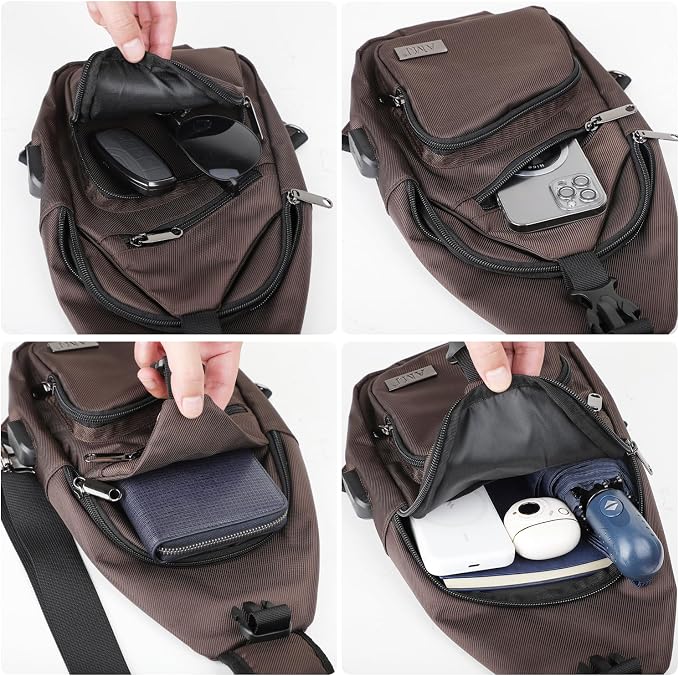 AMJ Crossbody Sling Bag Men Women, Casual Shoulder Backpack, Chest Daypack - Image 5