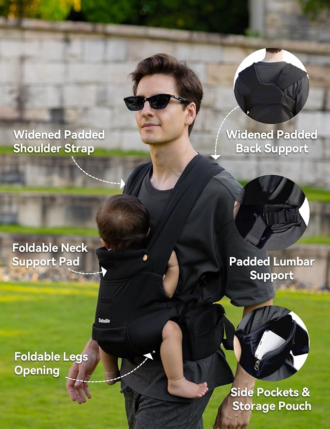 BABELIO Baby Carrier Newborn to Toddler, Wide Shoulder Straps Ergonomic - Image 4