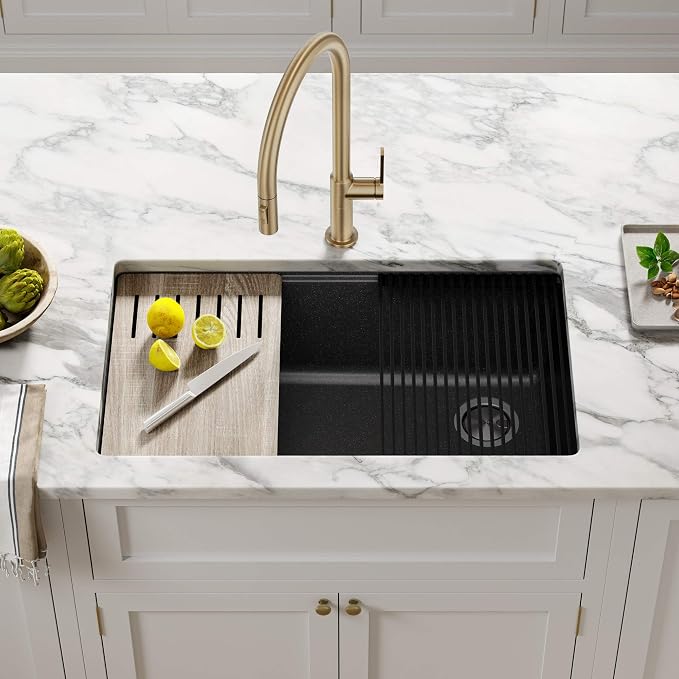 KRAUS Bellucci Workstation 32 in. Undermount Granite Composite Single Bowl - Image 2