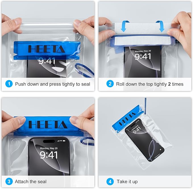 HEETA 5-Pack Clear Waterproof Dry Bag, Water Tight Cases Pouch Dry Bags - Image 8