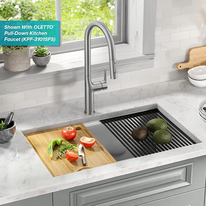 KRAUS Kore Workstation 30-inch Undermount 16 Gauge Stainless Steel Kitchen Sink - Image 2
