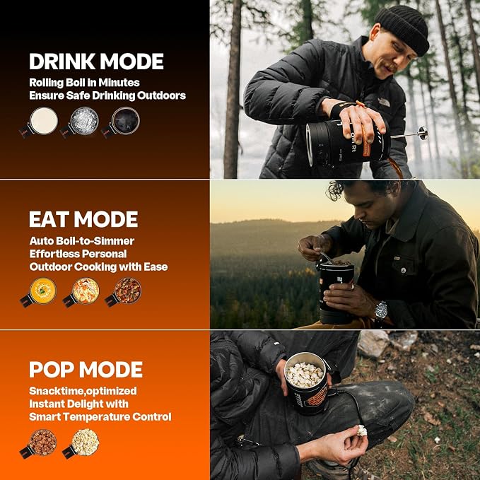 Joulle Kettle Pot, 500 W Electric Camping Stove, 3 Mode Portable Tea Kettle - Image 3