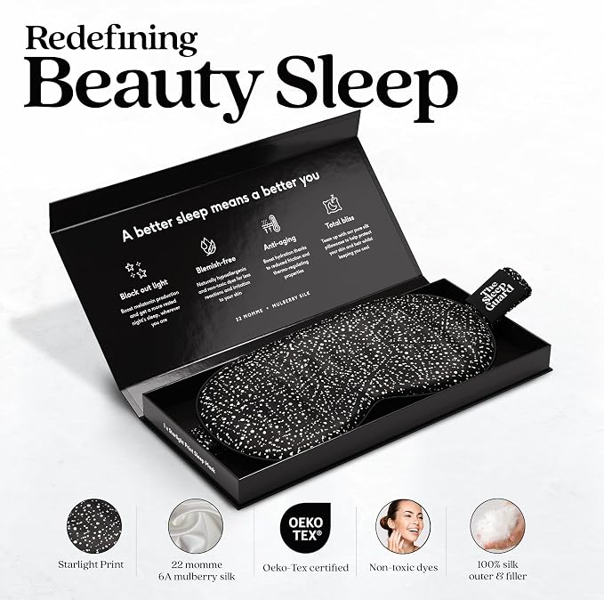 Pure Silk Sleep Mask Light Blocking Travel Essentials. Eye Masks - Image 2