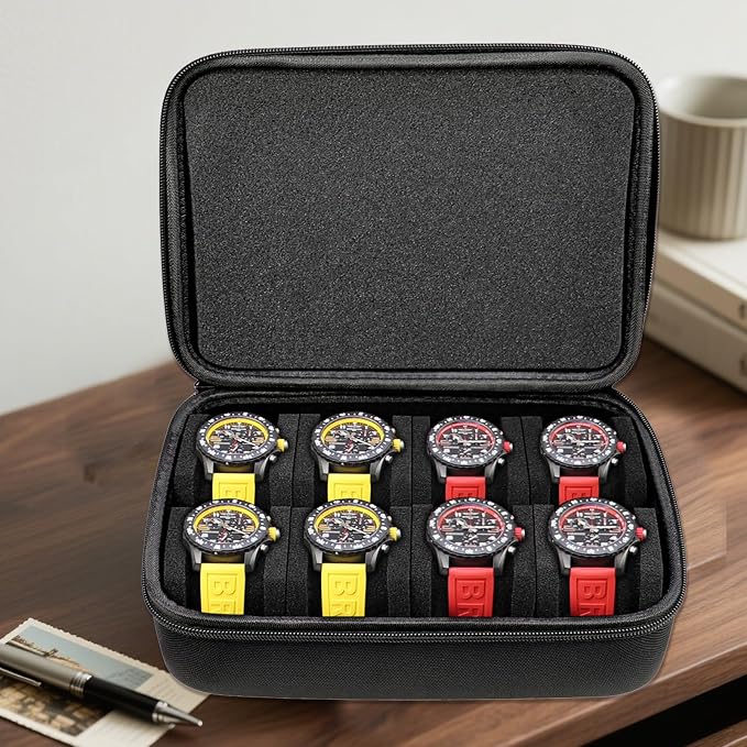 Juntan 8 Slots Hard Watch Travel Case, Portable Nylon Zipper Storage Organizer - Image 5
