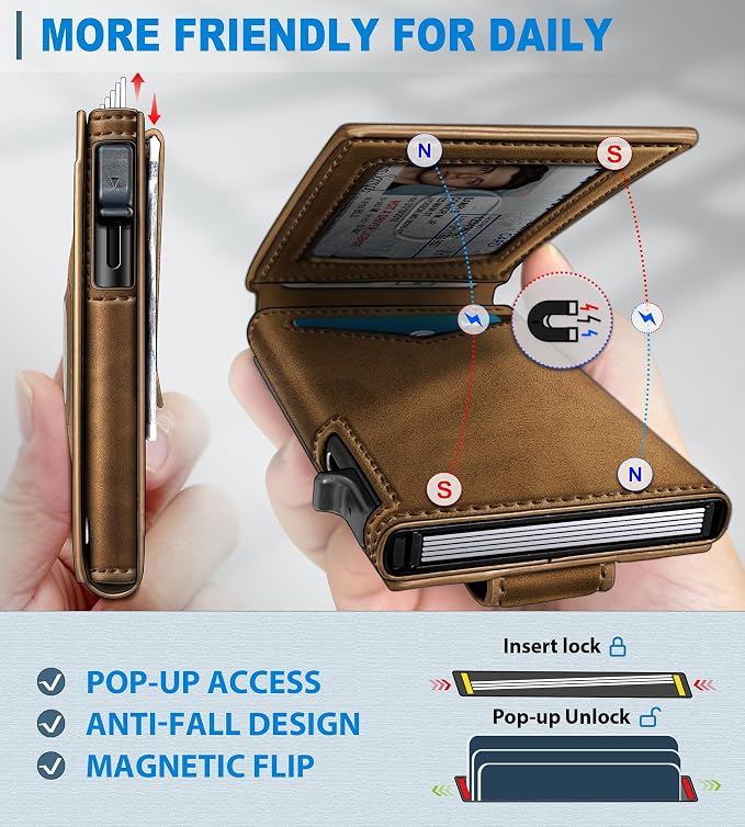 Airtag Wallet for Men, with Money Clip Gift Boxed, Slim Front Pocket Wallet - Image 3