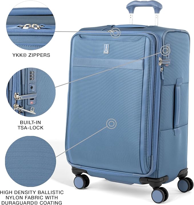 Travelpro VersaPack+ Lightweight Softside Expandable Checked Luggage, 8 Spinner - Image 4