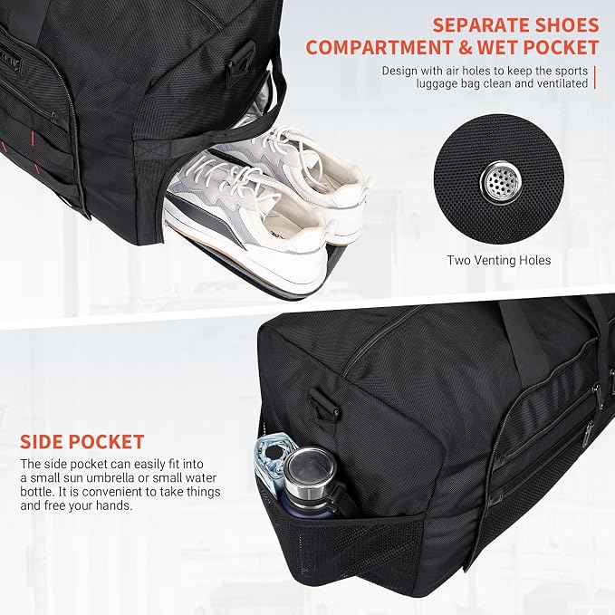 WITZMAN Foldable Duffle Bag for Travel 65L Lightweight Packable Duffel Bag - Image 5