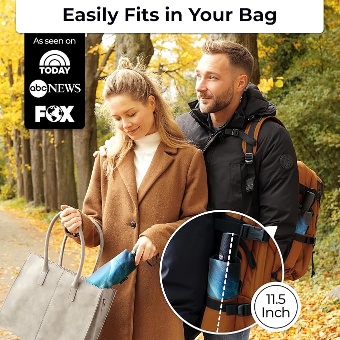 TUMELLA Strongest Windproof Travel Umbrella, Small Strong but Light Portable - Image 2