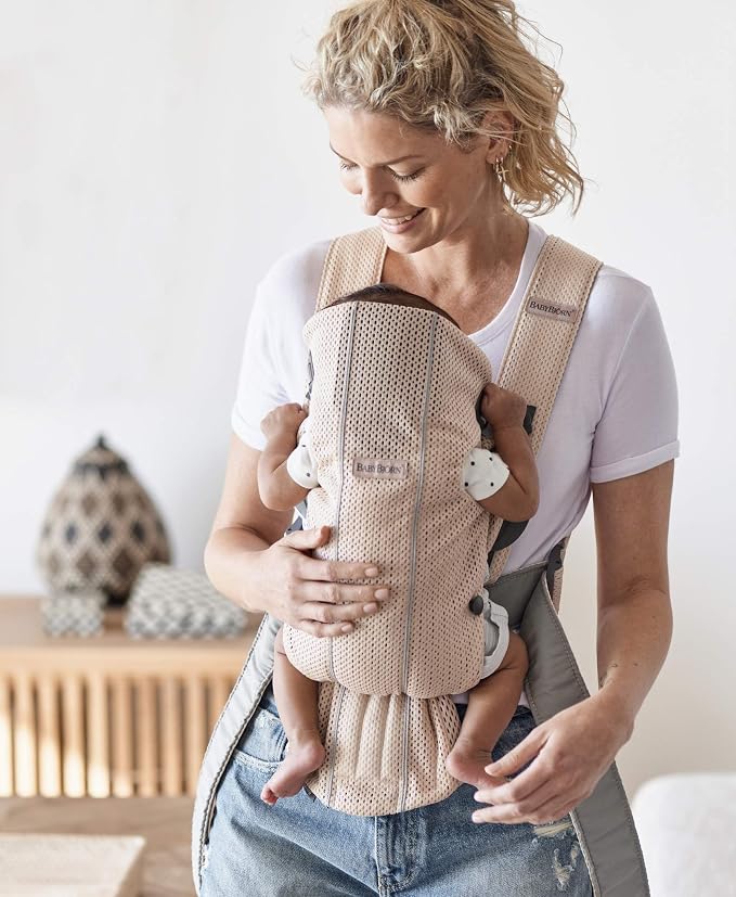 BabyBjörn Baby Carrier Mini, 3D mesh, Pearly Pink - Image 2