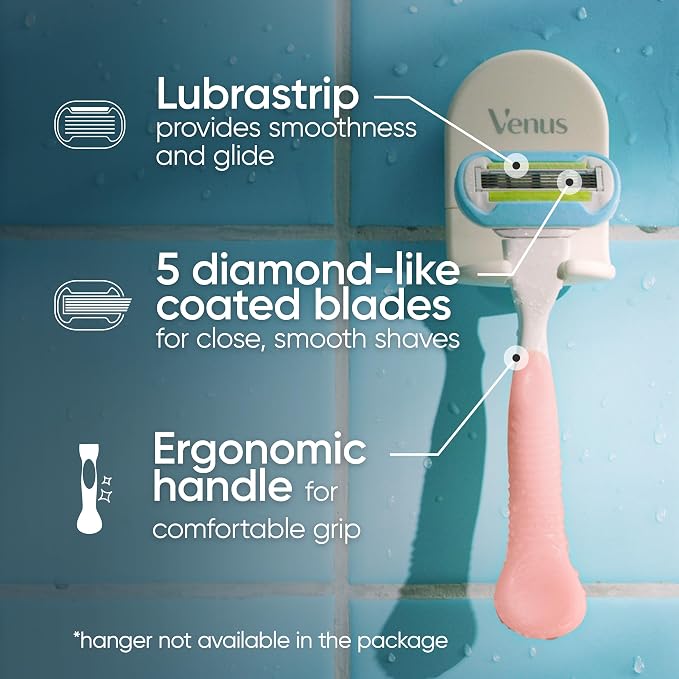 Gillette Venus Extra Smooth Pink Women's Razor, Pivoting Razor Head, 5 Blades - Image 3