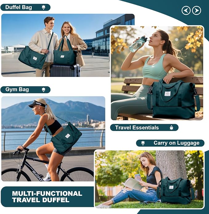 Travel Duffel Bag, Sports Tote Gym Bag, Shoulder Weekender Overnight Bag - Image 7