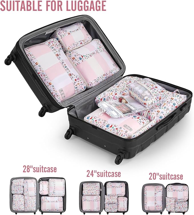 Veken 8 Set Packing Cubes for Travel Kids, Beach Vacation Essentials - Image 6