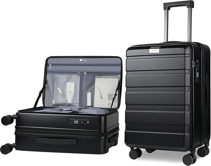 KROSER Carry On Luggage with Spinner Wheels & Built-in TSA Lock, Expandable Top by KROSER