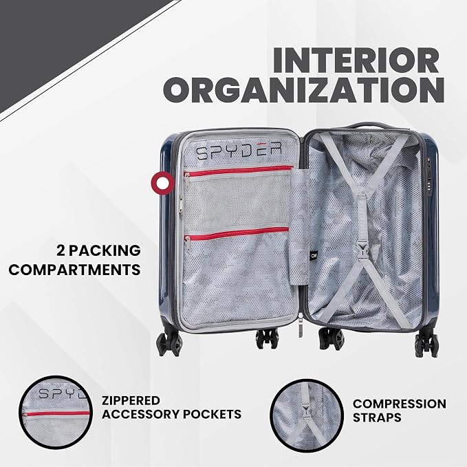 Spyder Rails 29 Inch Expandable Hardside Upright Suitcase - Image 4