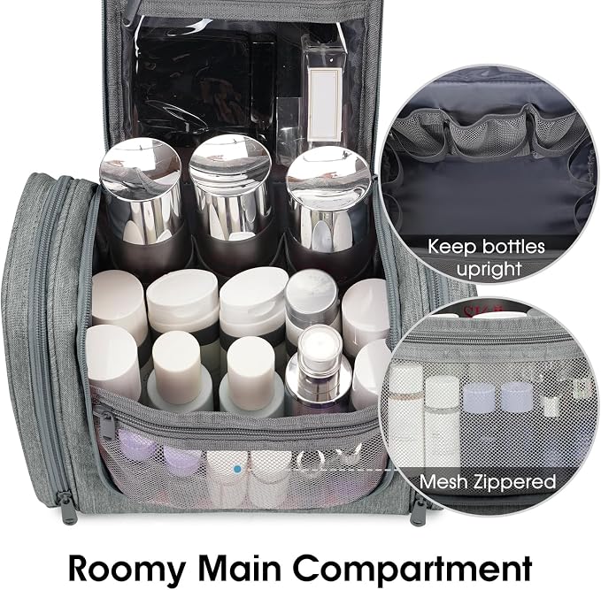 Narwey Hanging Toiletry Bag for Women Travel Makeup Bag Organizer Toiletries - Image 5