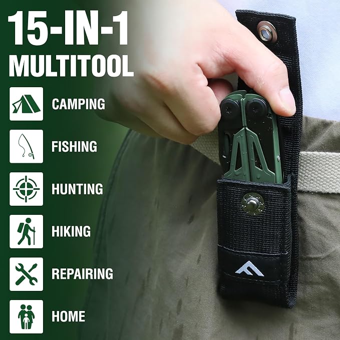 FLISSA Multitool, 15-in-1 Multi Tool Pocket Knife - Image 7