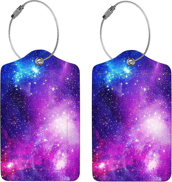 2 Pcs Luggage Tags for Suitcase, Cute Unique PU Leather Travel Bag Tag - Image 3