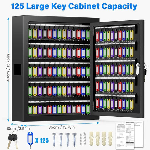 125 Keys Key Lock Box Wall Mount, Anti-Theft Key Organizer - Image 2