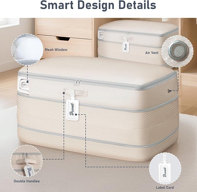 DIMJ Comforter Storage Bag - 100L Large Capacity Blanket Storage Compression - Image 3