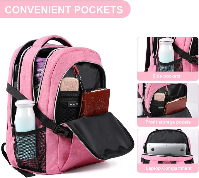 ANKUER Backpacks for Women, Backpack Fits Up 15.6 in Laptop Backpack for Travel - Image 3