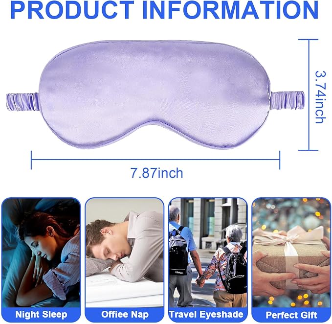 2Pack Silk Sleep Mask, IEKEODI Eye Mask - Image 2