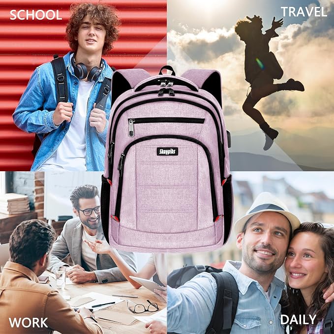 Pink Backpack for Women, School Backpacks for Girls Teen, Bookbag - Image 2