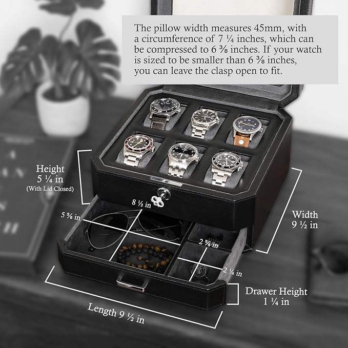 ROTHWELL 6 Slot Leather Watch Box - Image 2