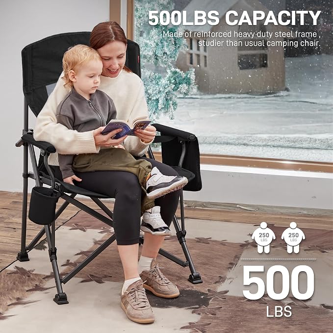 EVER ADVANCED Heated Oversized Foldable Camping Chair - Image 6
