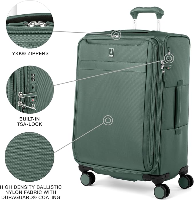 Travelpro VersaPack+ Lightweight Softside Expandable Checked Luggage, 8 Spinner - Image 3