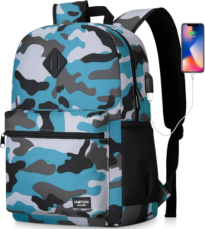 School Backpack, Bookbag Men and Teen Boy Schoolbag by YAMTIONBAGS