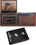 Airtag Wallet for Men, with Cash Pocket 2 ID Window 13 Cards, Slim Leather by Miyozi
