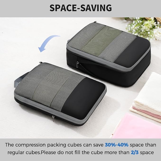 BAGAIL 4 Set/6 Set/8 Set Compression Packing Cubes Travel Accessories - Image 4